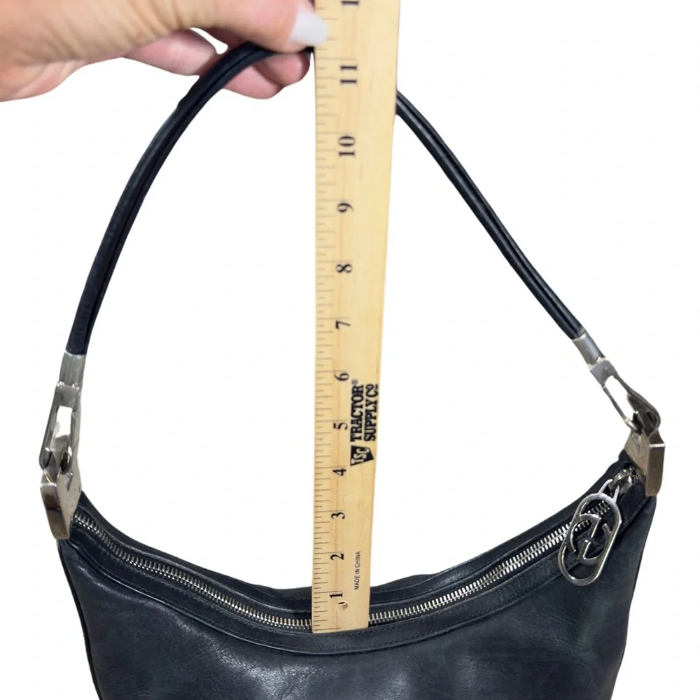 GUCCI 1997 TOM FORD ERA Smooth Black Calfskin‎ Leather Hobo 3814 w/ GG DustBag - Picture 8 of 13